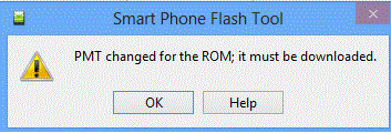 Скріншот помилки "PMT changed for the ROM it must be downloaded" Скриншот ошибки "PMT changed for the ROM it must be downloaded "