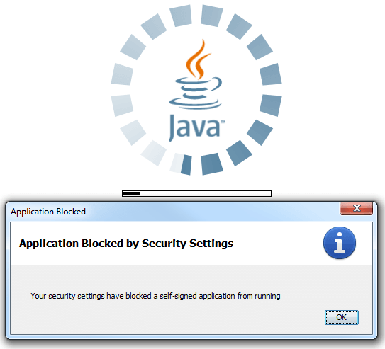 Скріншот помилки Application Blocked By Java Security Скриншот ошибки Application Blocked By Java Security