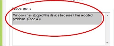 Скріншот Windows has stopped this device because it has reported problems. (Code 43) Скриншот Windows has stopped this device because it has reported problems.(Code 43)