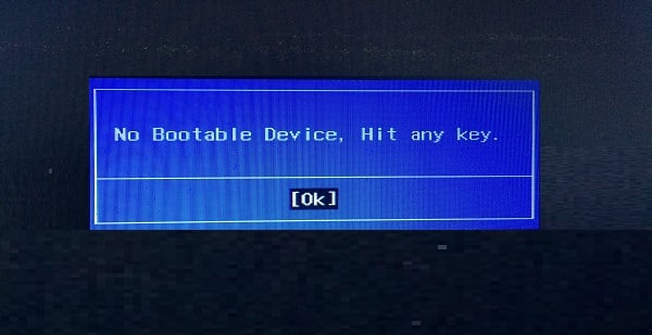 No Bootable Device, Hit any key скріншот помилки No Bootable Device, Hit any key скриншот ошибки