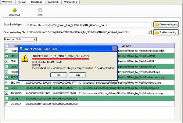 Скріншот помилки S_FT_ENABLE_DRAM_FAIL (4032) Скриншот ошибки S_FT_ENABLE_DRAM_FAIL (4032)