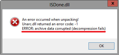 ERROR: archive data corrupted (decompression fails) Ошибка ERROR: archive data corrupted (decompression fails)