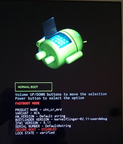 Вибір між Normal Boot і FastBoot Mode при включенні проблемного пристрою Выбор между Normal Boot и FastBoot Mode при включении проблемного устройства
