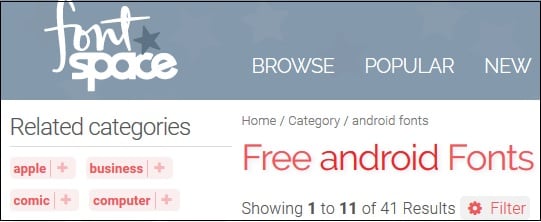 Ресурс Font Space запропонує вам вибір з кількох десятків різних шрифтів Ресурс Font Space предложит вам выбор из нескольких десятков различных шрифтов