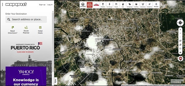 Сервіс "MapQuest" - другий за популярністю в США Сервис "MapQuest" - второй по популярности в США