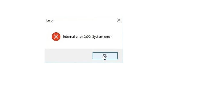 Усуваємо помилку Internal error 0x06 Устраняем ошибку Internal error 0x06